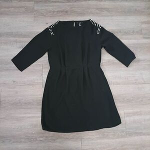 Elegant Black Diamond Studded Dress